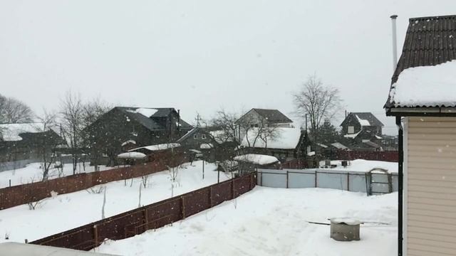 Зима не сдаётся. Снегопад на севере Московской области смотреть онлайн