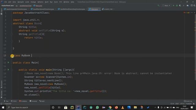 JAVA ABSTRACT CLASS | HACKERRANK SOLUTION | JAVA OBJECT ORIENTED PROGRAMMING