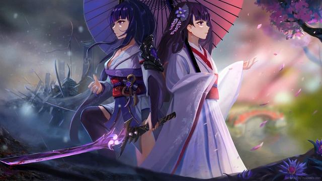 raiden shogun x raiden makoto genshin impact moewalls com