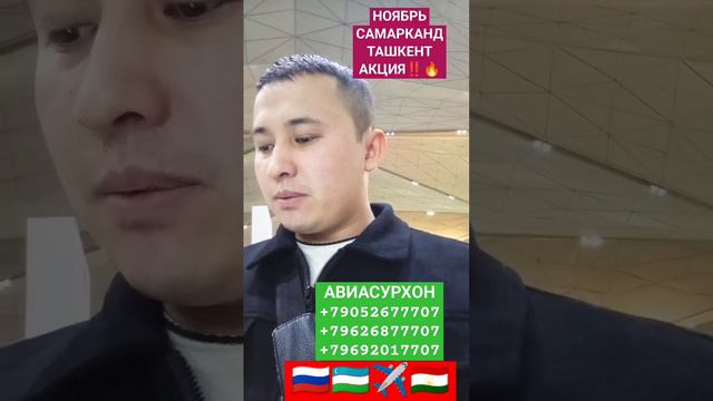АКЦИЯ 🔥‼️✈️🇺🇿БИЛЕТЛАР НОЯБРЬ ОЙИ УЧУН САМАРКАНД ТАШКЕНТ ОТ 16500 РУБЛЬДАН #aviasurhon #shortvideo