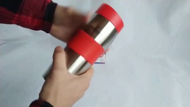 Обзор термокружки Bohmann BH 4456 red, объём 375 мл. , красная крышка с закрывающимся клапаном смотреть онлайн