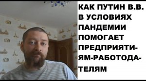 Как Путин В.В. в пандемию помогает предприятиям