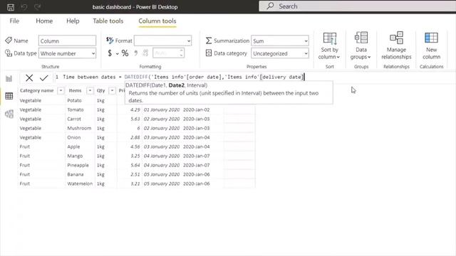 How to use Datediff function in power bi  DAX  part 8