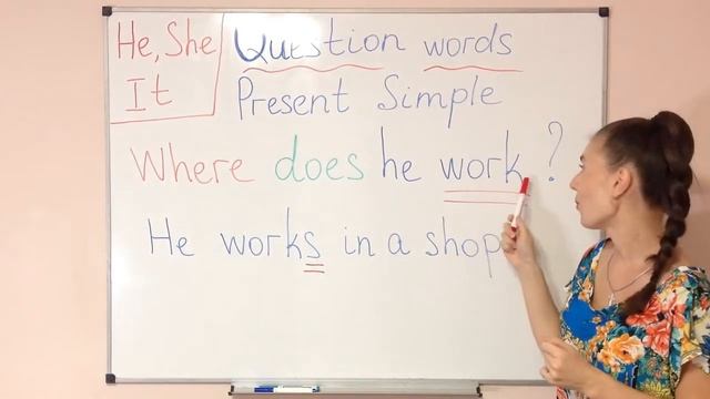 Спец вопросы Present Simple He,She,It смотреть онлайн