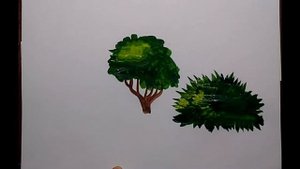 Как нарисовать куст 14 урок Как научиться рисовать