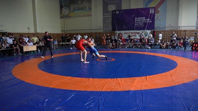 92 кг. Финал. Кадзов (Москва)- Каблахов (Кабардино-Балкария) Юношеская Спартакиада России 2022г.