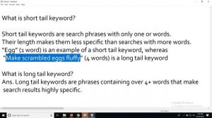 what is long tail and short tail keywords for seo 2018