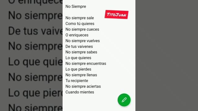 No siempre / TitoJuan