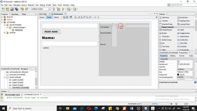 Java Swing Components Jframe, Jpanel, text, textfield and buttons смотреть онлайн