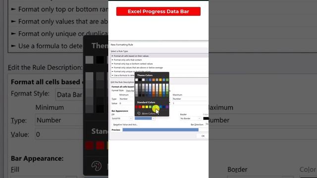 Progress Data Bar MS Excel-(V063)