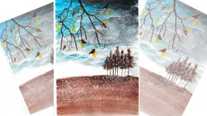 Как легко нарисовать первый снег. Рисуем позднюю осень. Правополушарное рисование.