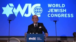 WJC President Ronald S. Lauder presents actor & director Joel Grey with the Teddy Kollek Award