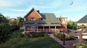 Обзор проекта дома с открытой террасой на втором этаже