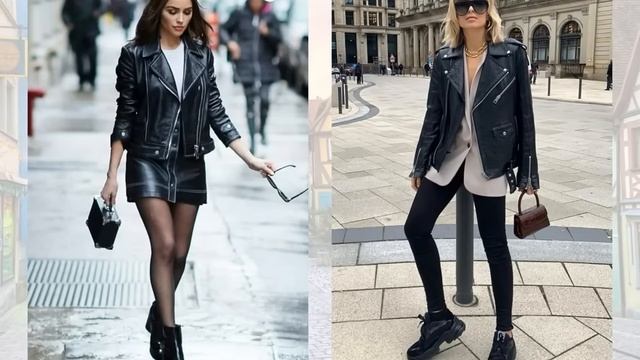 Кожаная куртка Модный фасон Базовый гардероб смотреть онлайн