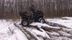 Квадроцикл на Гусеницах Зимой. Снегоход  Stels Расомаха 800.