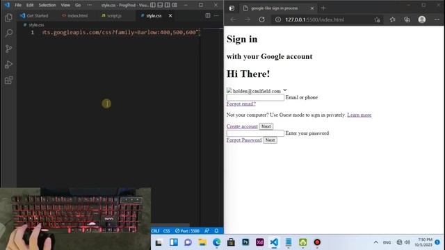 Creating a Google Like Sign In Process with HTML CSS and JavaScript