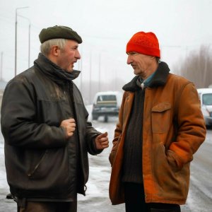 Культурная беседа дорожников и водителя в Рубцовске.