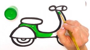 Как нарисовать ИГРУШКУ МОПЕД / мультик раскраска ИГРУШЕЧНЫЙ СКУТЕР для детей / Раскраски малышам