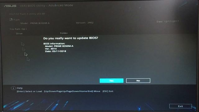 Обновление BIOS на материнской плате ASUS Prime B350M-A смотреть онлайн