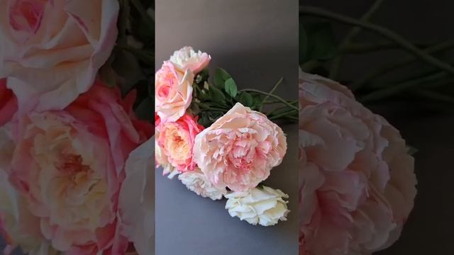 Розы и пионы, ручной работы, остаток 11 шт. Букет 45см. смотреть онлайн