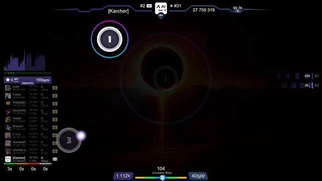 [Karcher] | gmtn. (witch's slave) - furioso melodia [Wrath] 99.72% {#3 619pp FC} - osu!