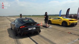 900HP Toyota Supra Mk5 vs Ferrari 488 Pista