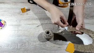 Делаем БЕЗ КЛЕЯ. Как сделать подкову на счастье из джута? Декор из джутового шпагата.
