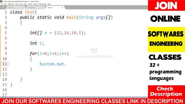 java array with for loop hosted by wap institute powered by sweetus media er saurav