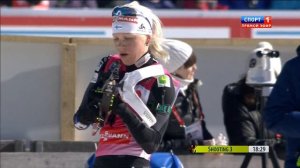 БИАТЛОН. КМ 2013-14. Поклюка (Словения). Женщины. Гонка преследования 10 км. (Спорт 1). 720p.
