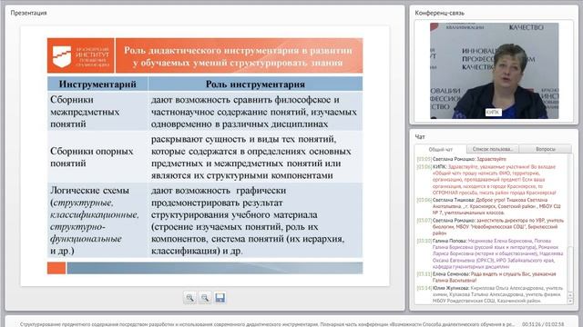 Структурирование предметного содержания посредством разработки и использования