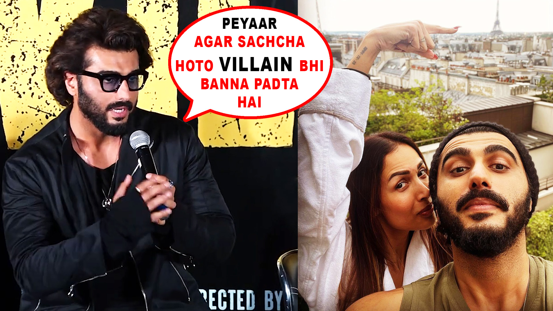 Arjun Kapoor SHOKING REPLY On Villain Of His & Malaika Arora Love Story At Ek villain Return Trailer