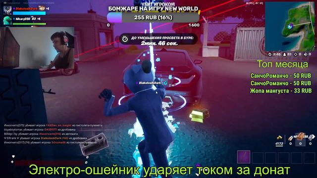 Играем в Фортнайт с подписчиками! 👑 Получаю удары током от шокера! ⚡ смотреть онлайн