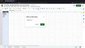 Google Sheets Pivot Table - Filter with Custom Formula - Dynamic Slicer Dropdown