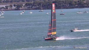 Luna Rossa Prada Pirelli Team AC75 Yacht Sailing Auckland February 11, 2021.