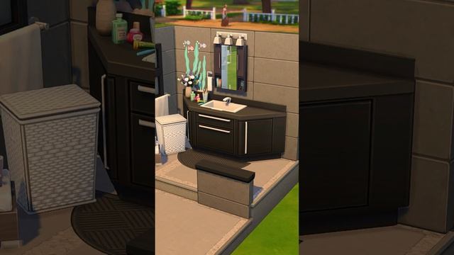 Cluttered Modern Bathroom | #shorts | The Sims 4 Stop Motion | Bathroom Clutter Kit | No CC