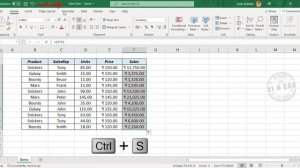 Excel Shortcut to Save Workbook