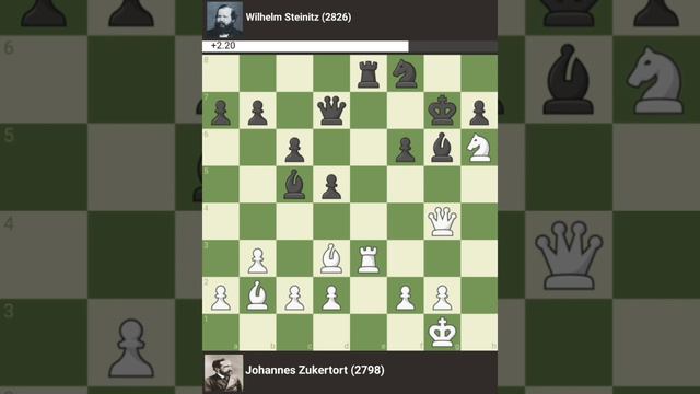 Johannes Zukertort vs Wilhelm Steinitz 1:0 Kejuaraan Dunia Catur 1886 Part 5 #short #catur