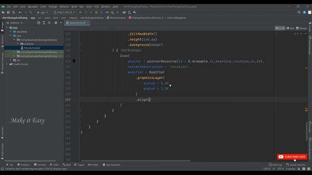 How to Create Alert Dialog and Custom Dialog in Jetpack Compose | Android | Kotlin | Make it Easy
