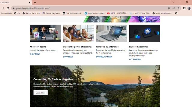 Microsoft Clone Website Using HTML CSS and Javascript with source code