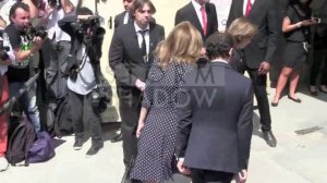 French President's girlfriend Valerie Trierweiller arriving at Chanel Haute Couture in Paris