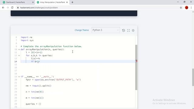 Array Manipulation Hackerrank solution in Python | Hack With Infy previous year questions | Infosys