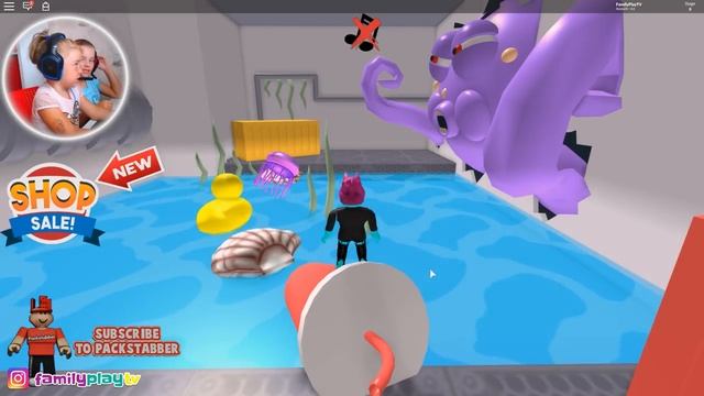 ПОБЕГ ОТ ГИГАНТСКОГО ОСЬМИНОГА! ROBLOX смотреть онлайн