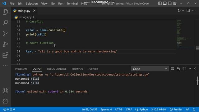 #24 capitalize, case fold, count, encode in Strings | Python Course For Absolutely Beginners