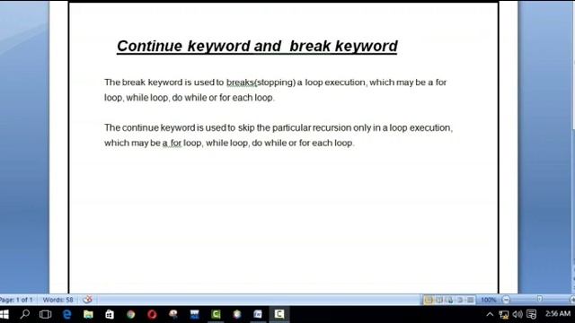 Continue and break keyword in java смотреть онлайн