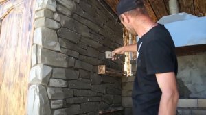 Зона барбекю под дикий камень из бетона !!!