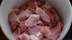 Шашлык с луком помидорами и уксусом