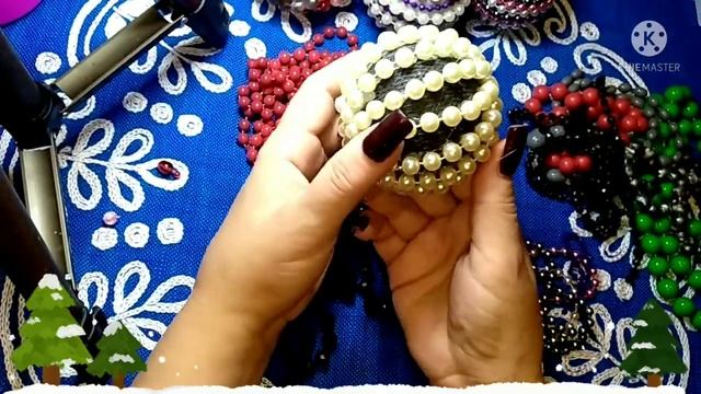 Идея!! Декор из старых бус. Делаем новогодние игрушки из ненужных бус. Всё в дело!!???