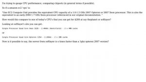 Server benchmarking, comparing a 1ghz opteron/1.7 xeon to other cpu's (2 Solutions!!)