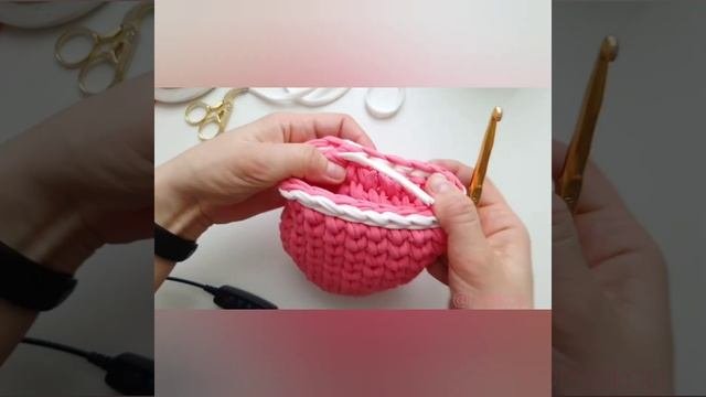 Корзинка из трикотажной пряжи