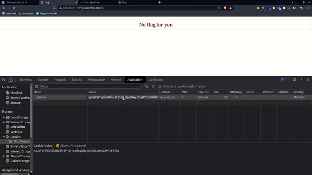 #HSCTF Web #2 Challenge Web/very-secure Jwt Cracking With Flask-unsign @SplitUnknown